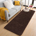OLANLY 2x8 Machine Washable Runner Rugs for Hallway, Soft Fluffy Shaggy Bedside Rugs for Bedroom, Living Room, Indoor Floor Carpet for Kids Girls and Boys, Nursery Rooms, Home Decor Aesthetic, Coffee