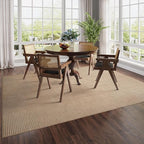 YDKGL Boho Washable Area Rugs 6x9 ft, Non Slip Area Rug for Living Room, Braided Office Rugs Bedroom Rug Woven Washable Indoor Floor Carpets for Office Dining Bedroom Living Room, Easy to Clean, Brown