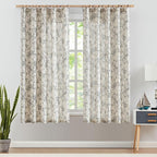 jinchan Floral Curtains 63 Inch Length Black Flower Linen Farmhouse Curtain for Living Room French Country Vintage Curtain Rod Pocket Curtains Set 2 Panels Balck Floral Printed