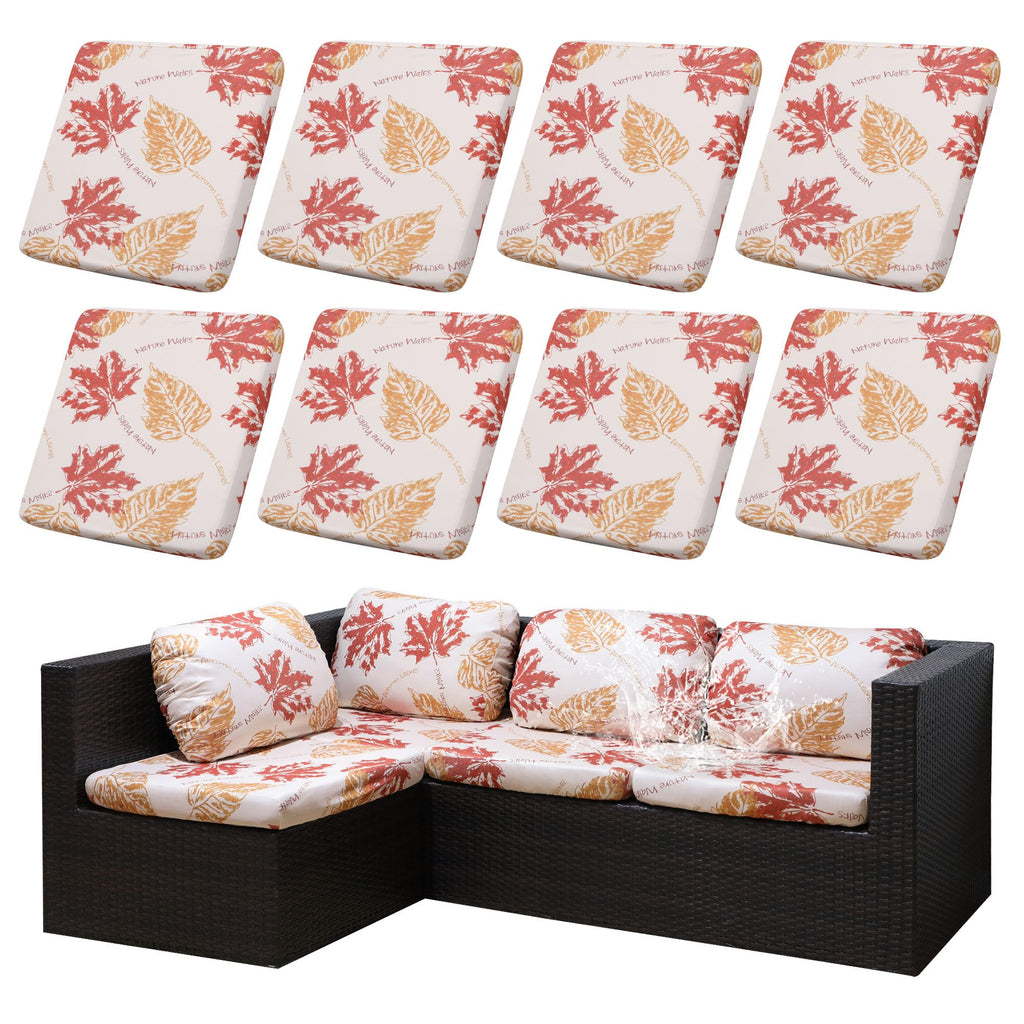 DREAHOTEXTIL 8Pcs Outdoor Cushion Covers, Elastic Patio Cushion Covers
