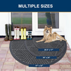 Smiry Half Circle Front Door Mat Outside Entrance, Rubber Doormat, 47x32