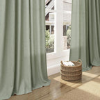 Desert Sage Linen Curtains for Living Room 105 Inches Long Light Filtering Semi Sheer Curtain Back Tab Rustic Farmhouse Decor Elegant Luxury Boho Drapes for Bedroom Dinner Room 52x105, 2 Panels