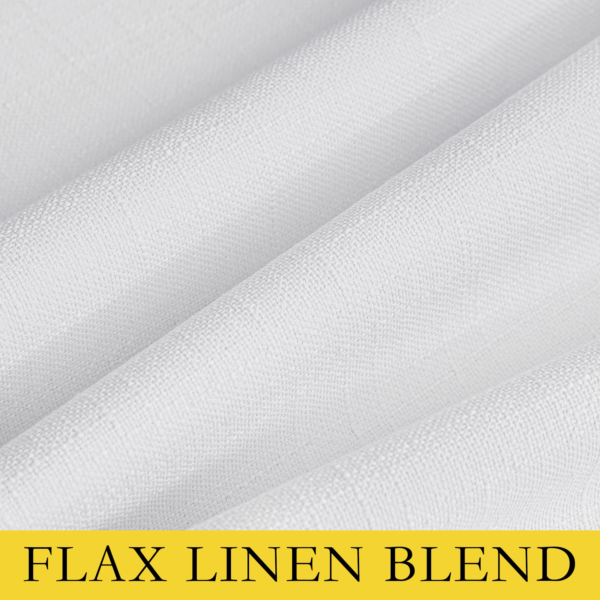 NICETOWN 100% Absolutely Blackout Linen Curtains with Thermal Insulated White Liner, White, 42 inches Wide, 45 inches Length Energy Saving Curtains for Cupboard 2 Panels Set, Vertical Blinds