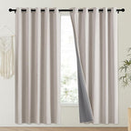 NICETOWN Brich Vintage Open Linen Weave Flax Thermal Curtains, 100% Blackout Curtains 72" Long for Dining Room, Soundproof Window Treatment Drapes for Laundry Room, 62" Wide Per Panel, Set of 2