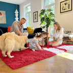 OLANLY 6x9 Machine Washable Large Area Rugs for Living Room, Bedroom, Soft Fluffy Shaggy Bedside Rug, Indoor Floor Carpet for Kids Girls and Boys, Dorms, Nursery, Home Decor Aesthetic, Red
