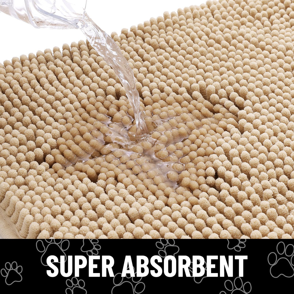Smiry Dog Door Mat for Muddy Paws, Absorbent Non Slip Dirt Trapper, 40x32