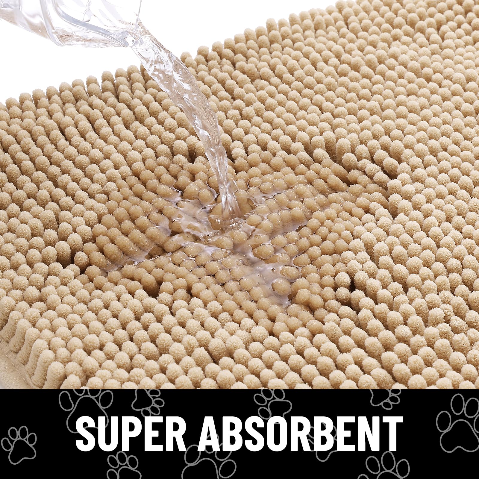 Smiry Dog Door Mat for Muddy Paws, Absorbent Non Slip Dirt Trapper, 40x32