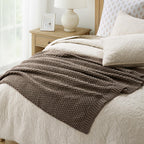 EVERGRACEHOME Chunky Chenille Knit Throw Blanket, 50 x 60, Mocha Brown