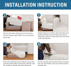 H.VERSAILTEX 4 Piece Stretch Sofa Covers for 3 Cushion Couch Furniture Slipcovers for Living Room (1 Base Cover Plus 3 Seat Cushion Covers) Jacquard Fabric Cover (XL Sofa, Porcelain White)