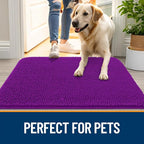 OLANLY Dog Door Mat for Muddy Paws 70x35, Super Absorbent Chenille Mud Mat