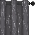 Deconovo Living Room Curtains 63 Inches Long, Blackout Curtains for Bedroom