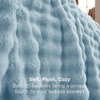 Bedsure 3D Fleece Bubble Blanket for Couch - GentleSoft Blue Twin Blanket for Sofa Bed Room Decor - Luxury Soft Cozy Gifts for Kids Girls, Lightweight, All Seasons, Light Blue, 60"×80"