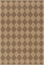 Lahome Colette Checkered Easy Jute 6x9 Rug, Large Rugs for Living Room Dining Room Farmhouse Indoor Outdoor Carpet, Checkerboard Washable Geometric Rug Non Slip Black Carpet for Office Backyard Patio