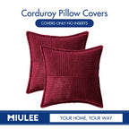 MIULEE Decorative Throw Pillow Covers for Couch 18x18 Inch Burgundy 2 Pack