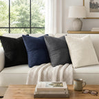MIULEE Black Decorative Lumbar Throw Pillow Covers 12x24 Inch 2 Pack