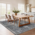 AMADA HOMEFURNISHING 5x7 Area Rugs, Washable Living Room Rug Low-Profile with Non-Slip Backing & Durable Edge Binding, Vintage 5x7 Rugs for Living Room, Bedroom, Dining Room