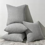 Topfinel Decorative Throw Pillow Covers Cushion Cases, Set of 4 Soft Velvet Modern Double-Sided Designs, Mix and Match for Home Decor, Pillow Inserts Not Included (22x22 inch, Grey)