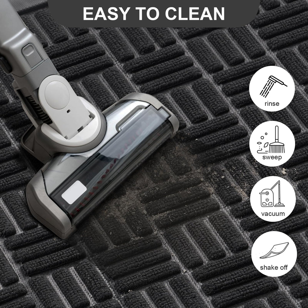 Mibao Front Door Mat Outdoor Entrance, 47" x 24" Heavy Duty Welcome Mat for Outdoor and Indoor, Waterproof Dirt Trapper Doormat, Super Absorbent Indoor Entryway Mat for Patio & Porch - Blue