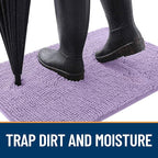 OLANLY Dog Door Mat for Muddy Paws 47x32, Absorbs Moisture and Dirt, Absorbent Non-Slip Washable Doormat, Quick Dry Chenille Mud Mat for Dogs, Entry Indoor Entryway Carpet for Inside Floor, Lavender
