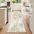 RELEANY Washable Runner 2'x6' Abstract Area Rug for Hallway Neutral Brown