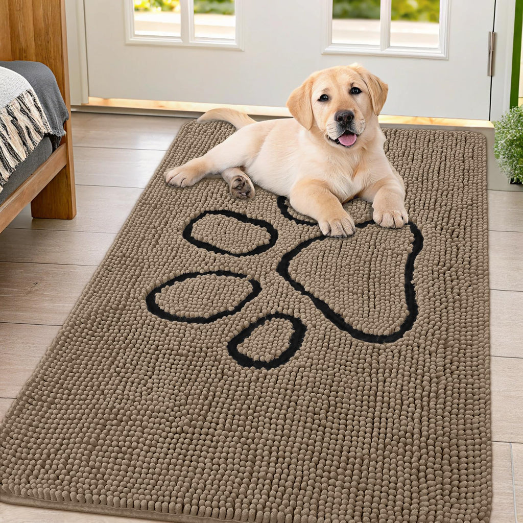Smiry Dog Door Mat for Muddy Paws, Absorbent Non Slip Dirt Trapper, 47x32