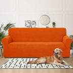 U-NICE HOME 4 Seater Stretch Couch Cover Sofa Cover Washable Sofa Slipcover Furniture Protector for 3 Cushion Couch Sofa Pet Friendly, Orange