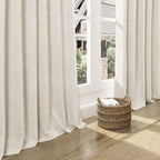 Nanspring Warm Beige Linen Curtains 72 Inch Length for Living Room Semi Sheer Light Filtering Door Drapes 2 Panels Set for Kids Bedroom Light Filtering Back Tab Rod Pocket Modern Farmhouse Decor 52x72