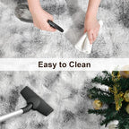TWINNIS Super Soft Shaggy Rugs Fluffy Carpets 3x5 Feet, Indoor Modern Plush Area Rugs for Living Room Bedroom Kids Room Nursery Home Decor, Upgrade Anti-Skid Fuzzy Rug, Grey and White