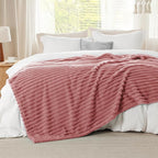 Bedsure GentleSoft Dusty Pink Fleece Queen Blanket for Couch - Super Soft Cozy Blankets for Women, Cute Small Blanket for Girls, 90x90 Inches