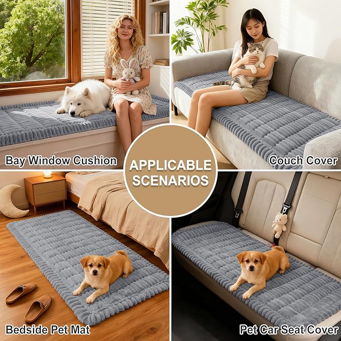 hyha Couch Cover for Dogs, Washable Non Slip Plush Flannel Sofa Protector