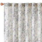 jinchan Vintage Floral Linen Curtains 54 Long for Living Room 2 Panels
