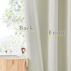 NICETOWN Room Darkening Bedroom Curtains 96 inches Long, Dual Rod Pockets & Hook Belt Light Blocking Noise Canceling Window Treatments for Living Room/Nursery, Natural, W52 x L96, 2 Panels