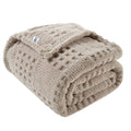 60x80 Inch Waffle Brown Twin Blanket -Fluffy Fleece, Neutral Tan Color, Cute & Aesthetic, Perfect for Sofa, Couch, Chair, Bed, Living Room & Bedroom, All-Season Use, Plush & Cozy Decorative Blanket