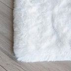 ORINOVA White Faux Rabbit Fluffy Fur Area Rugs for Bedroom Living Room Machine Washable Shag Rug 4x6 Nursery Rug Teen Room Decor