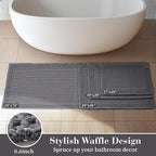 RESARE Waffle Bath Mat 18"x30" Dark Grey24
