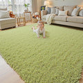 6x9 Shag Area Rug for Living Room,Grass Green Soft Plush Fluffy Carpet