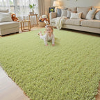 6x9 Shag Area Rug for Living Room,Grass Green Soft Plush Fluffy Carpet