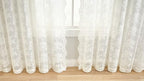 YJ YANJUN Vintage Lace Curtains 63 Inches Length- Elegant Victorian Floral Ivory Sheer Curtain Panels for Living Room Bedroom Kitchen, Scalloped Edges Rod Pocket, 2 Panels 52W x 63L Cream