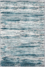 KOZYFLY Area Rug 8x10 Modern Living Room Rug, Washable Large Thin Rugs Non-Slip Soft Striped Rug for Bedroom, Print Blue Abstract Carpet for Laundry/Kid Room