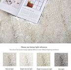 ORINOVA Grey and White Plush Shag Washable Rugs for Bedroom Faux Sheepskin Fur Furry Carpet for Living Room 2x6 Nursery Rug Runner