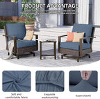 8Pcs Outdoor Cushion Covers, Patio Cushion Covers,Stretch Elastic Slipcovers, Replacement Washable & Reusable Furniture Protector for Patio Couch (Grey Blue,Cover Only)