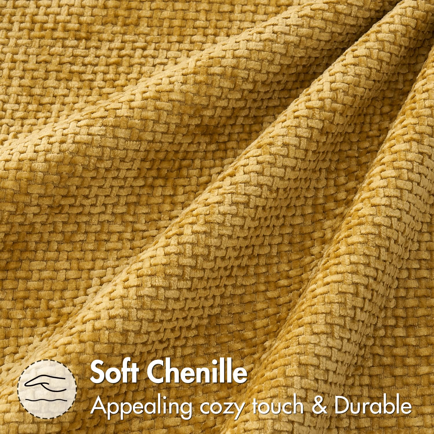 MIULEE Decorative Lumbar Throw Pillow Covers 12x20 in Mustard Yellow 2 Pack