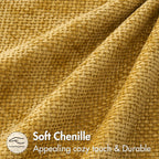 MIULEE Decorative Lumbar Throw Pillow Covers 12x20 in Mustard Yellow 2 Pack