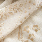 jinchan Belrose 4 Panel Curtains Set 84 Inch Length Floral Curtains Linen Blend Beige Embroidered Drapes Farmhouse Flower Patterned Drapes for Living Room Bedroom Window Treatments Set of 4