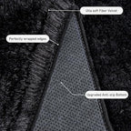 Large Rugs for Living Room 9x12, Soft Shaggy Modern Shag Area Rug for Bedroom, Upgrade Non-Slip Plush Fluffy Carpet for Kids Boys Girls Room Home Decor Aesthetic, Black