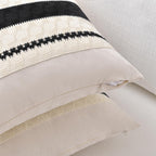Fancy Homi Set of 1 Boho Black Long Lumbar Decorative Throw Pillow Cover 14x24 Inch for Couch Bed Sofa Chair, Modern Organic Farmhouse Home Decor, Soft Cotton Cute Accent Rectangle Cushion Case