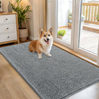 OLANLY Dog Door Mat for Muddy Paws 54x32, Super Absorbent Chenille Mud Mat