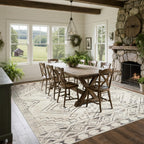8x10 Washable Area Rugs for Living Room,Bedroom,Dining Room- Morocco Beige