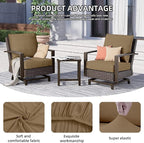 8Pcs Outdoor Cushion Covers, Patio Cushion Covers,Stretch Elastic Slipcovers, Replacement Washable & Reusable Furniture Protector for Patio Couch (Khaki,Cover Only)