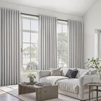 Linen Blackout Curtains 70 Inches Extra Wide 84 Inch Long for Living Room Grey Beige Room Darkening Back Tab Pleated Drapes for Bedroom Winter Thick Window Energy Efficient 70"W x 84"L 2 Panels